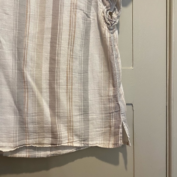 Calvin Klein Muted neutral stripped cotton top - Picture 4 of 4